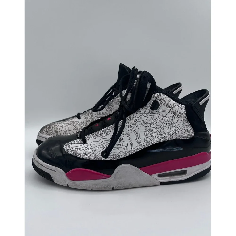 Jordan‎ Dub Zero Black Fireberry Laser Etched Sneakers 311046-162 Mens 9.5